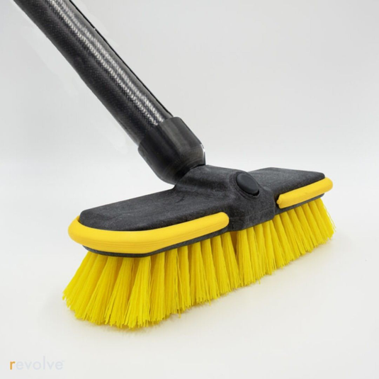 The Stiff Deck Brush mounted on Revolve's Rollable Boat Hook.